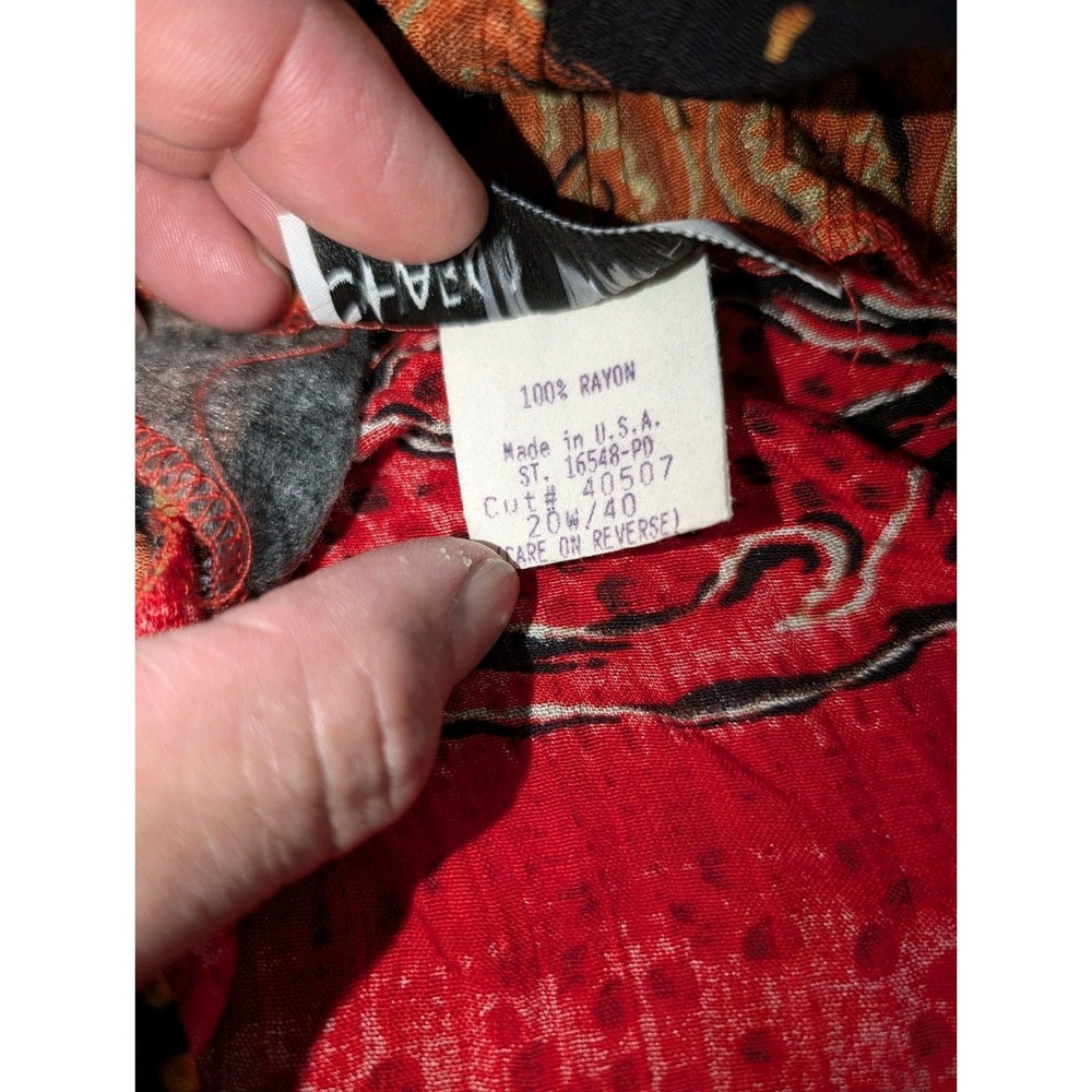 Sharon Anthony Womens Size 20W Cardigan & Skirt 16W Crinkle Gauzy Boho Red Artsy - Picture 8 of 16